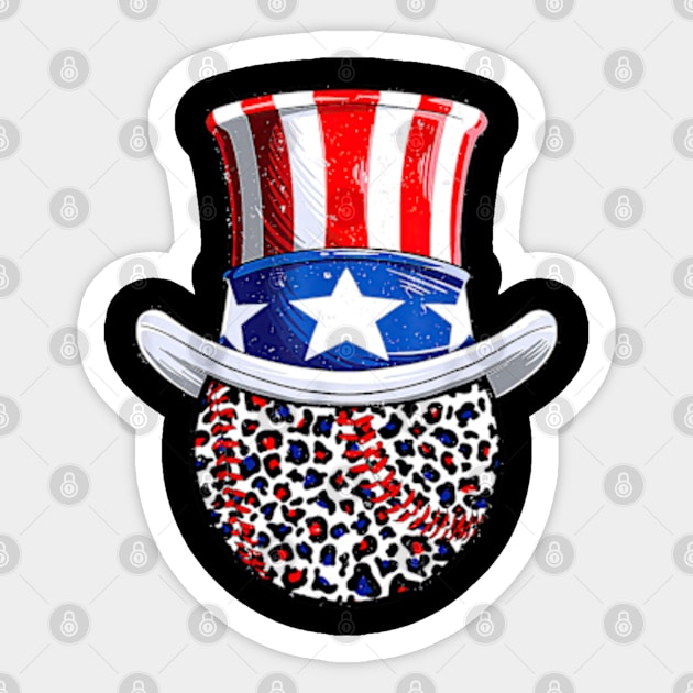 Baseball Lover 4th Of July Hat Funny Sticker by credittee